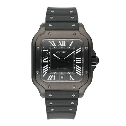 Cartier Santos WSSA0039 Large Black Dial Mens Watch Box Papers - Watches