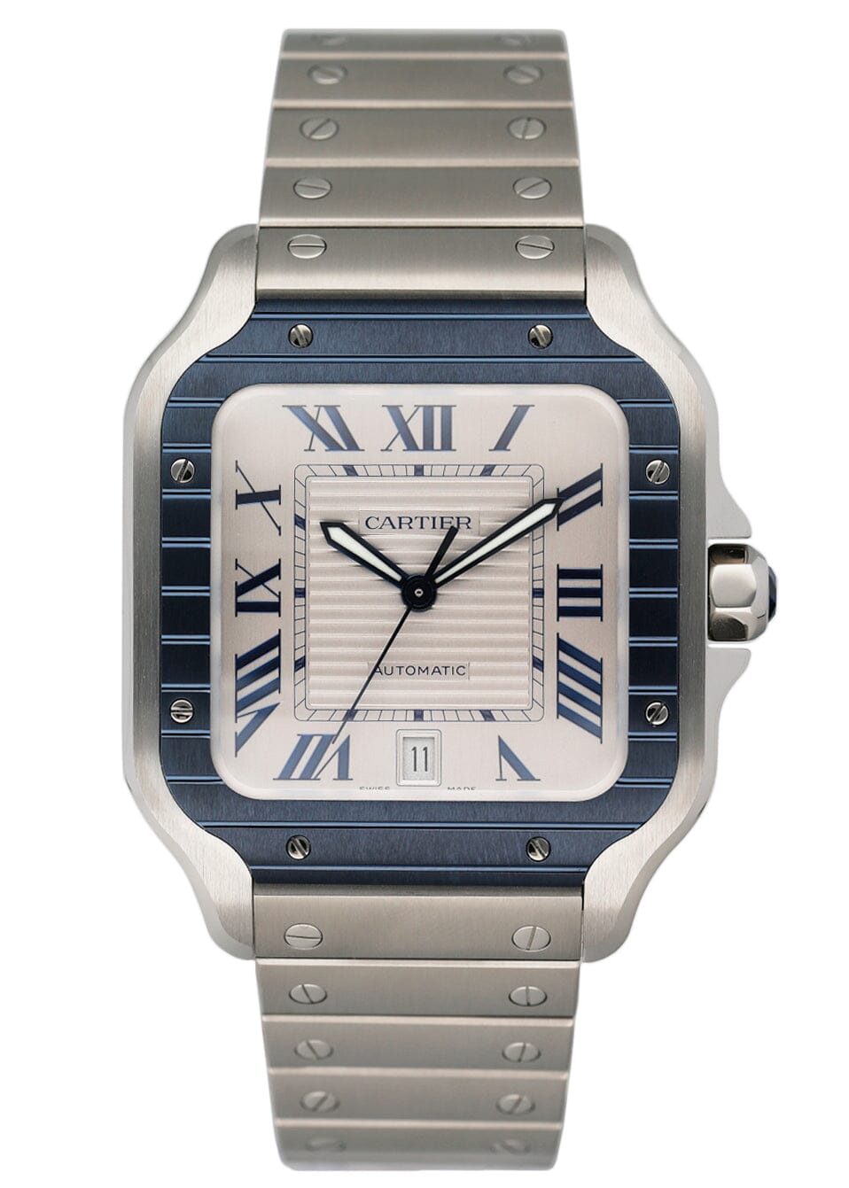 Cartier Santos WSSA0047 Grey Dial Mens Watch Box Papers - Watches