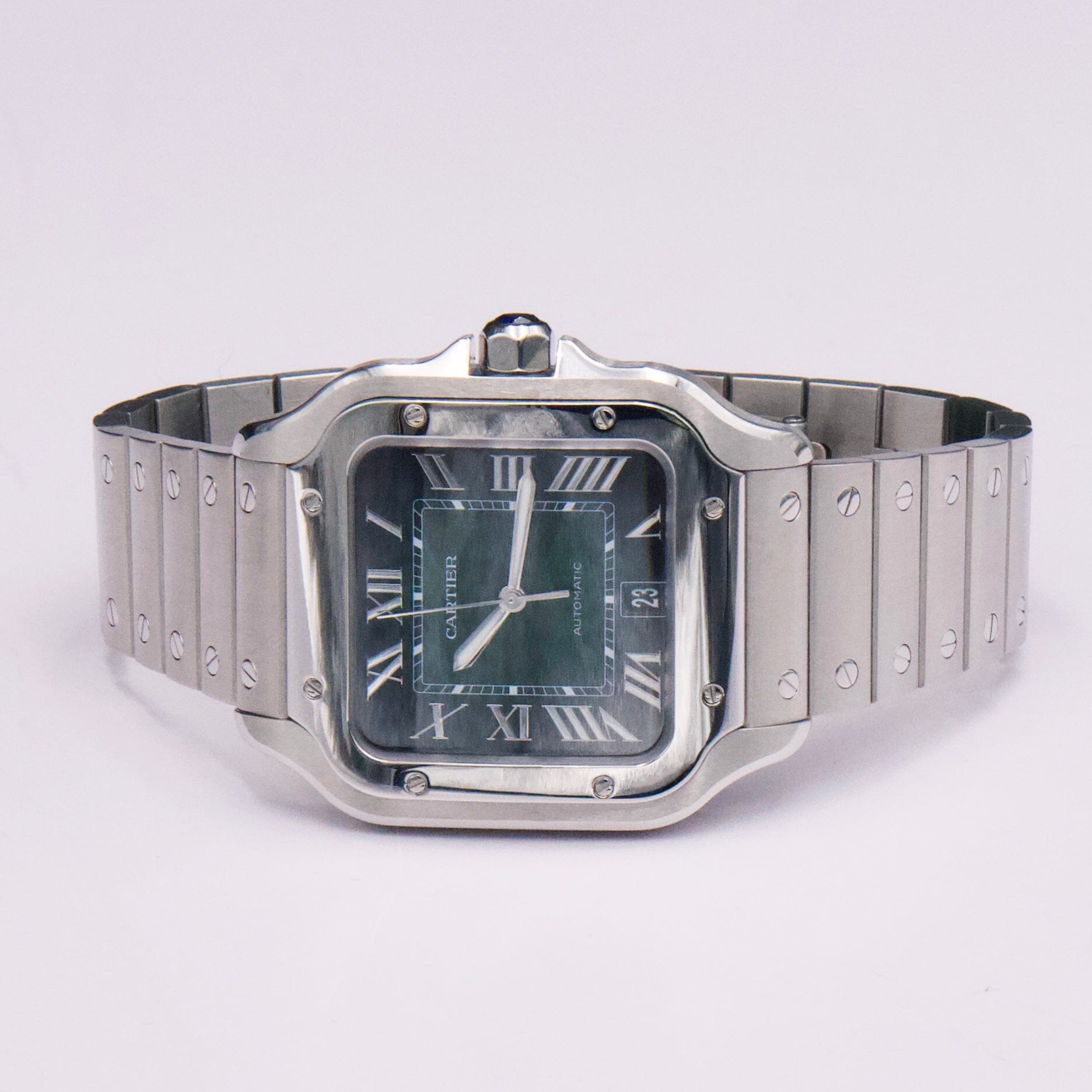 Cartier Santos WSSA0062 Green Dial Mens Watch Box Papers - Watches