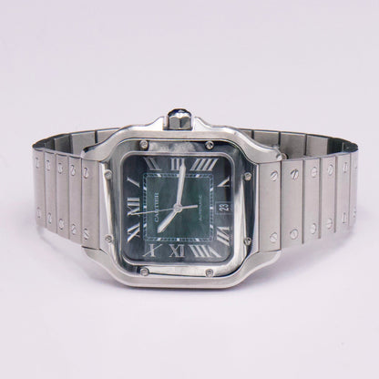 Cartier Santos WSSA0062 Green Dial Mens Watch Box Papers - Watches