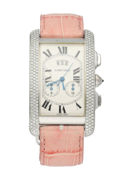Cartier Tank Americaine 2569 White Gold Diamond Ladies Watch - Virtual