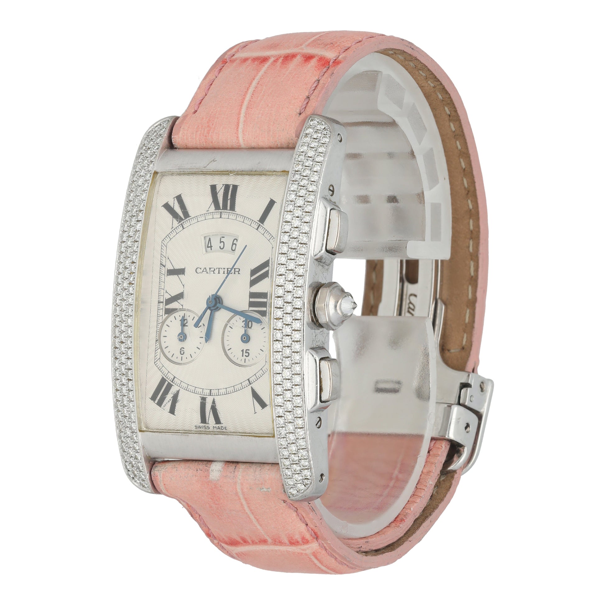 Cartier Tank Americaine 2569 White Gold Diamond Ladies Watch - Virtual