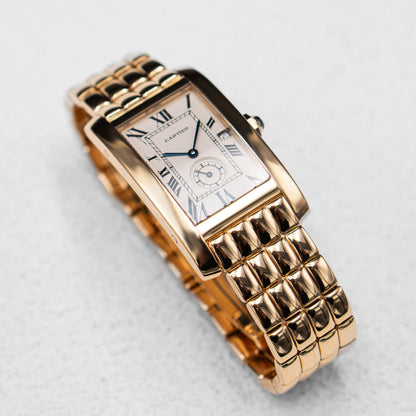 Cartier Tank Americaine 811904 18K Yellow Gold Mens Watch - Watches