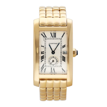 Cartier Tank Americaine 811904 18K Yellow Gold Mens Watch - Watches