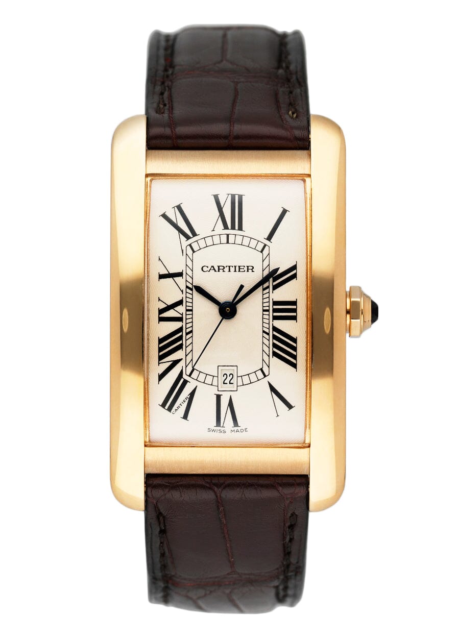 Cartier Tank Americaine Large W2603156 18K Yellow Gold Mens Watch - Watches
