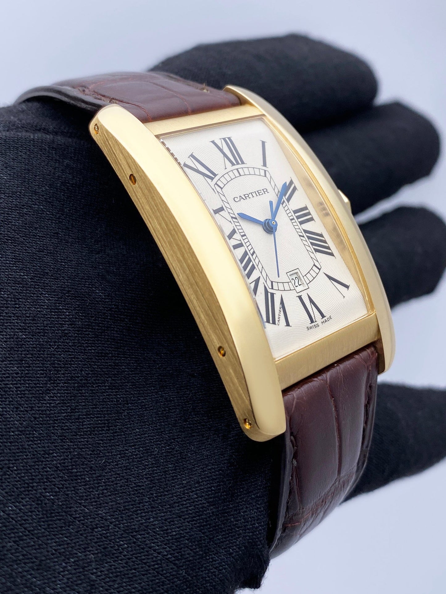 Cartier Tank Americaine Large W2603156 18K Yellow Gold Mens Watch - Watches
