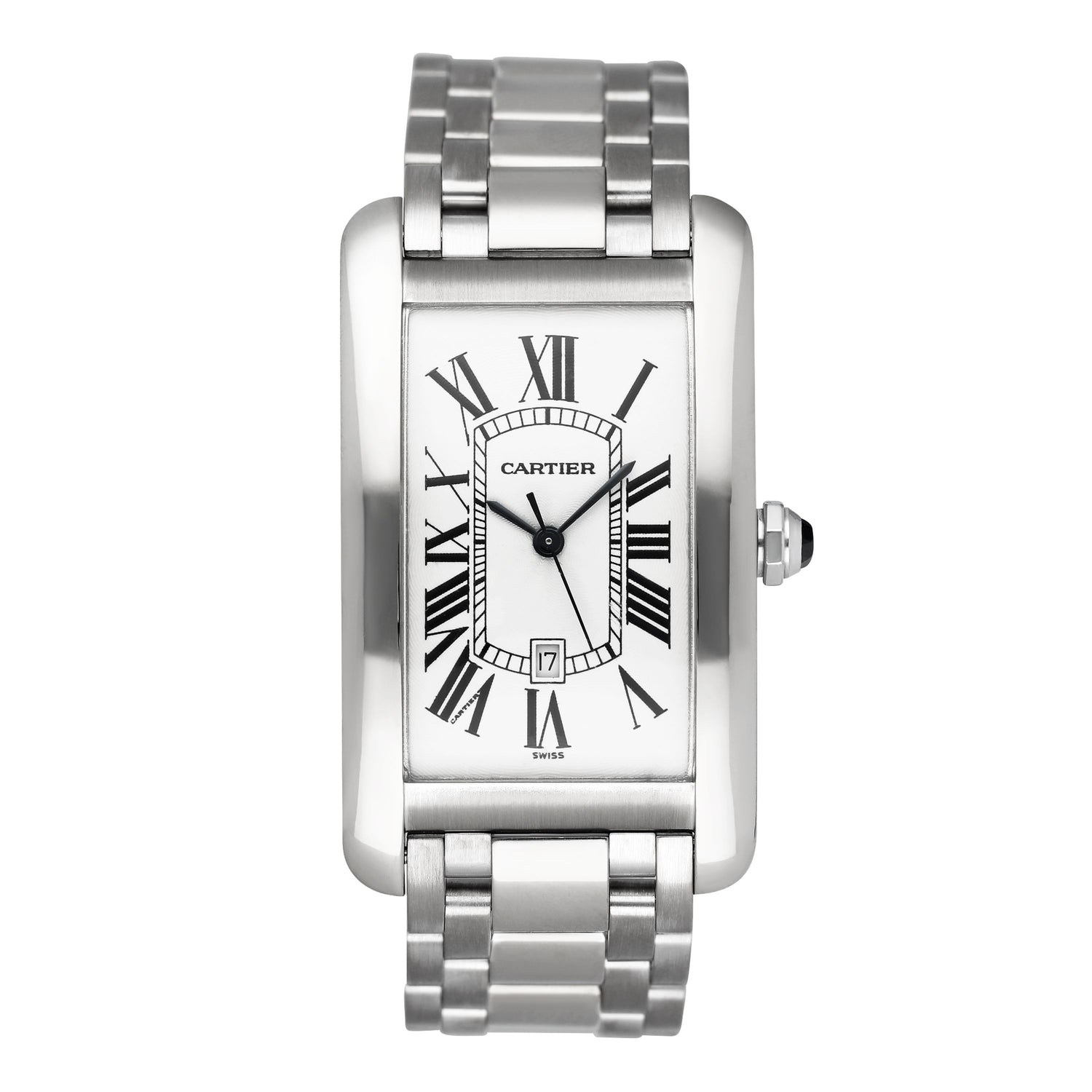 Cartier Tank Americaine Large W2603256 18K White Gold Mens Watch - Watches