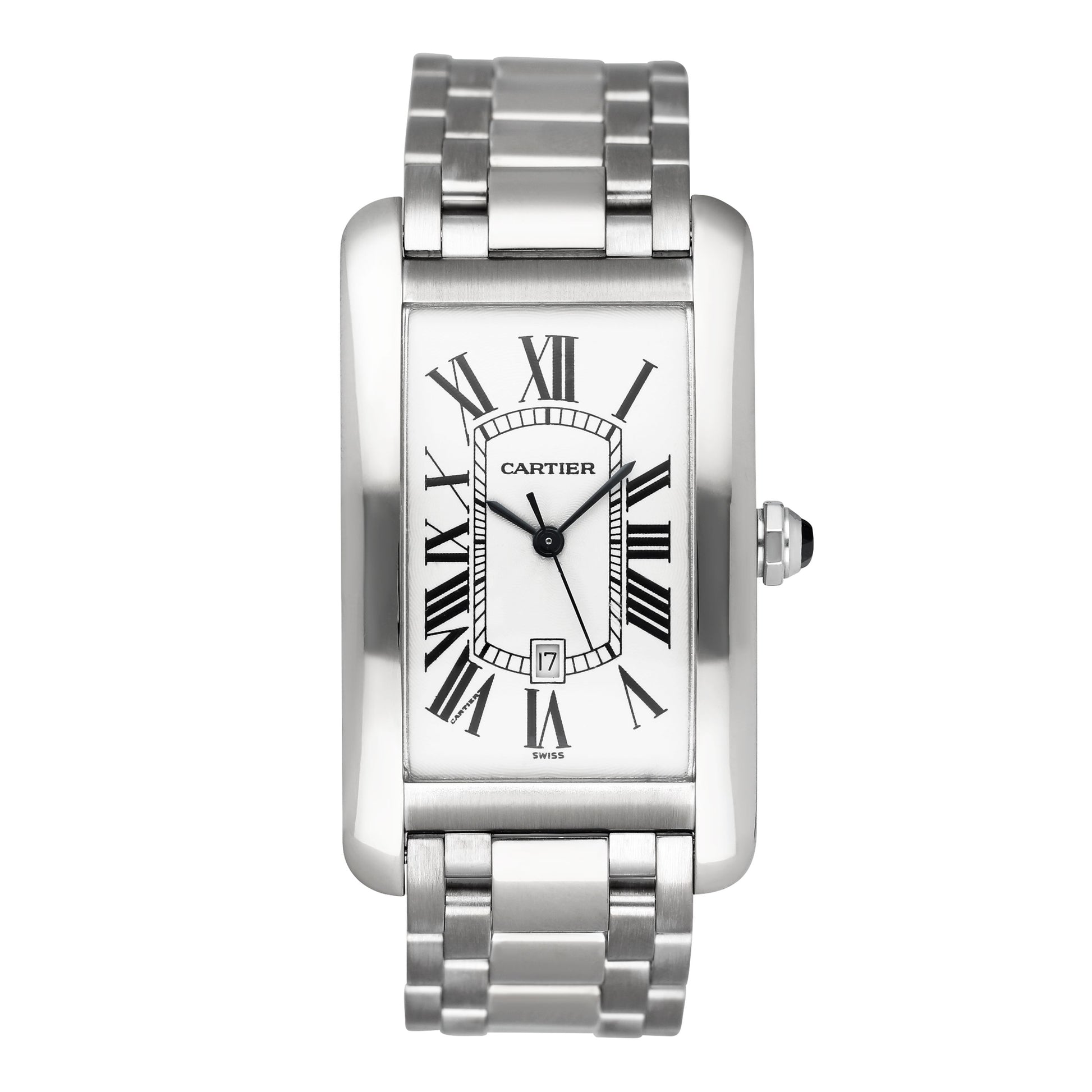 Cartier Tank Americaine Large W2603256 18K White Gold Mens Watch - Watches