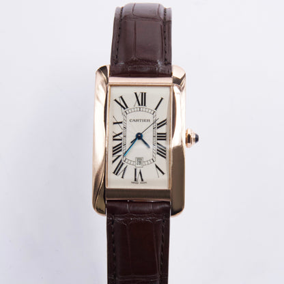 Cartier Tank Americaine Large W2609156 18K Rose Gold Watch Box Papers - Watches