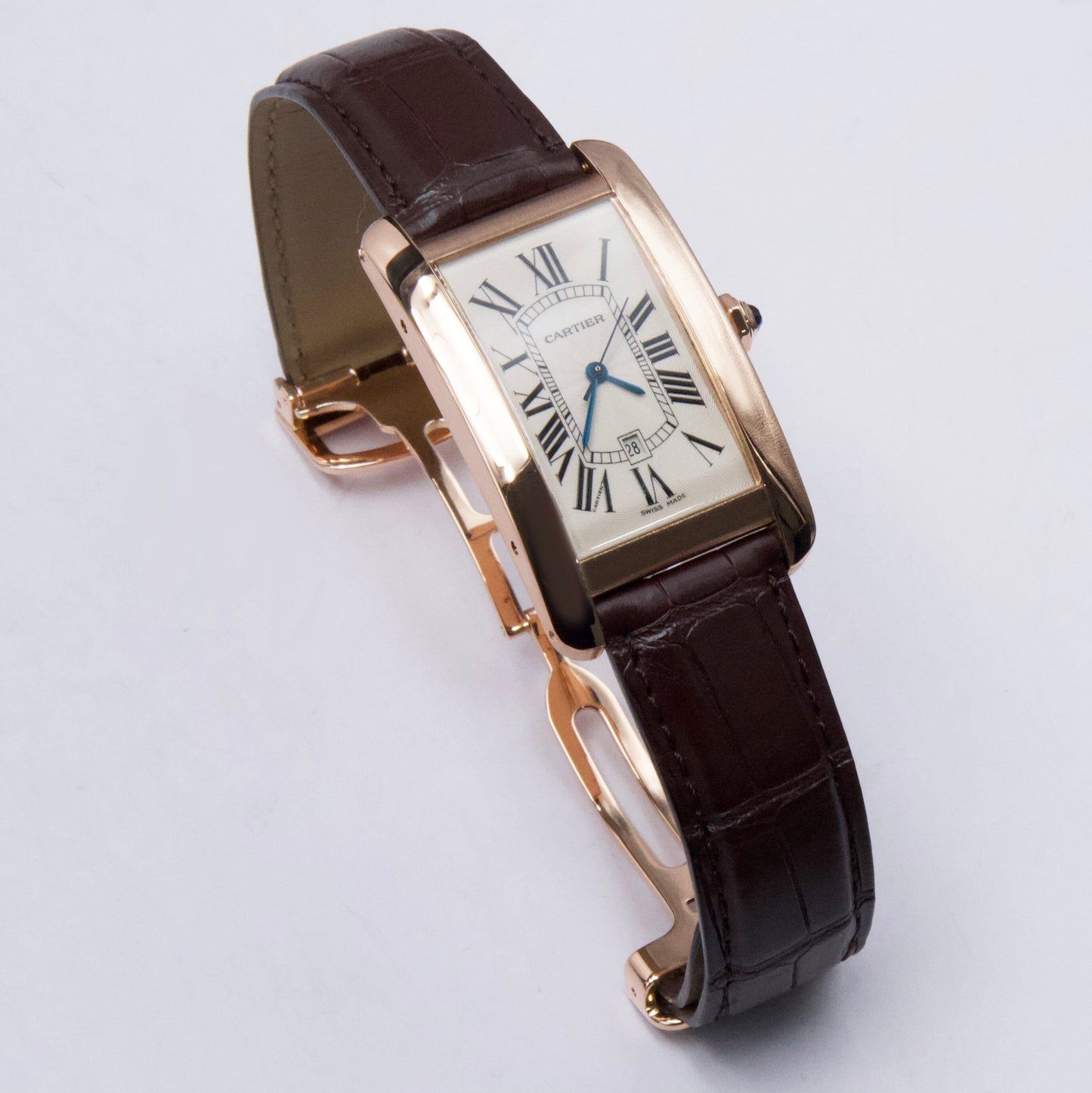 Cartier Tank Americaine Large W2609156 18K Rose Gold Watch Box Papers - Watches