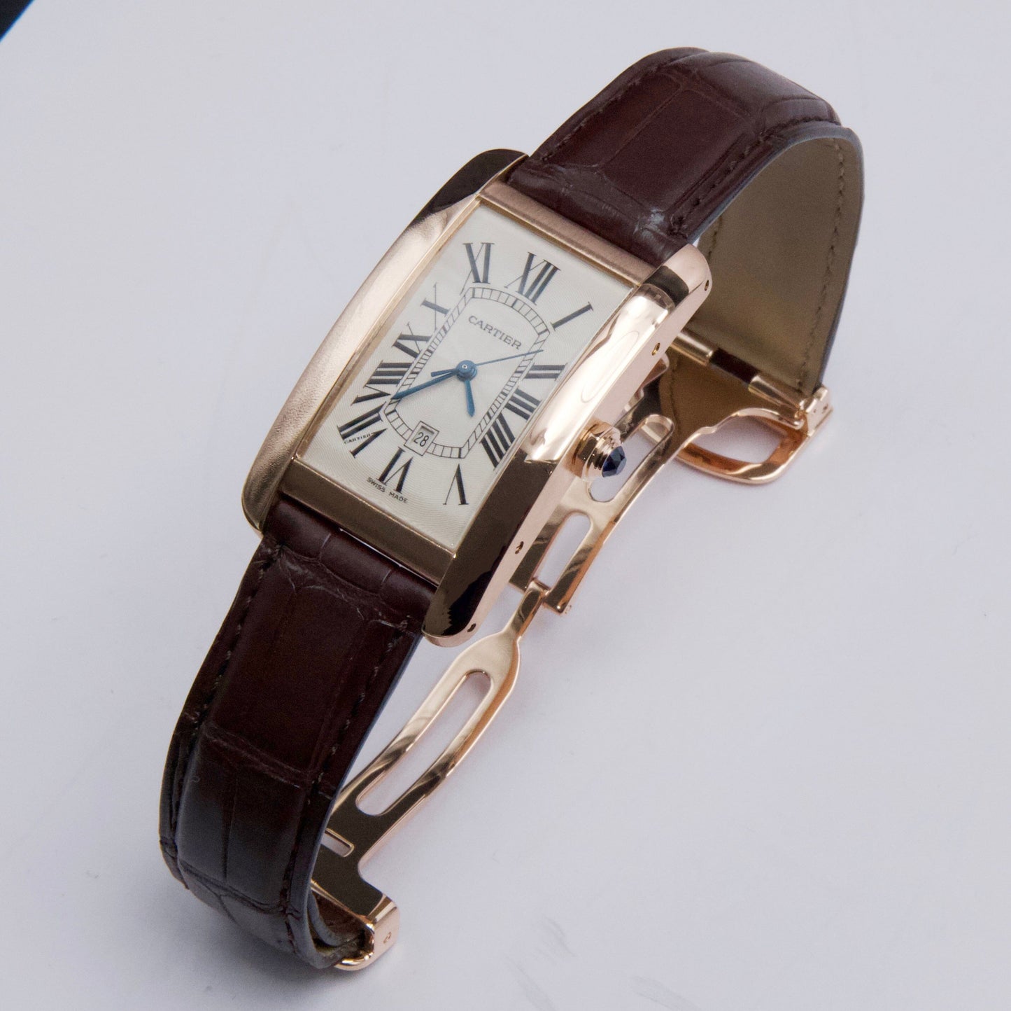 Cartier Tank Americaine Large W2609156 18K Rose Gold Watch Box Papers - Watches
