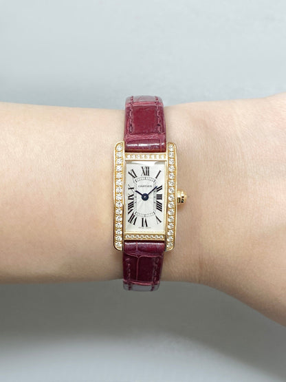 Cartier Tank Americaine Mini WB710014 18K Rose Gold Ladies Watch - Watches