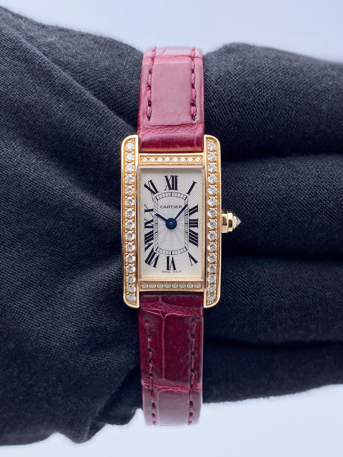 Cartier Tank Americaine Mini WB710014 18K Rose Gold Ladies Watch - Watches