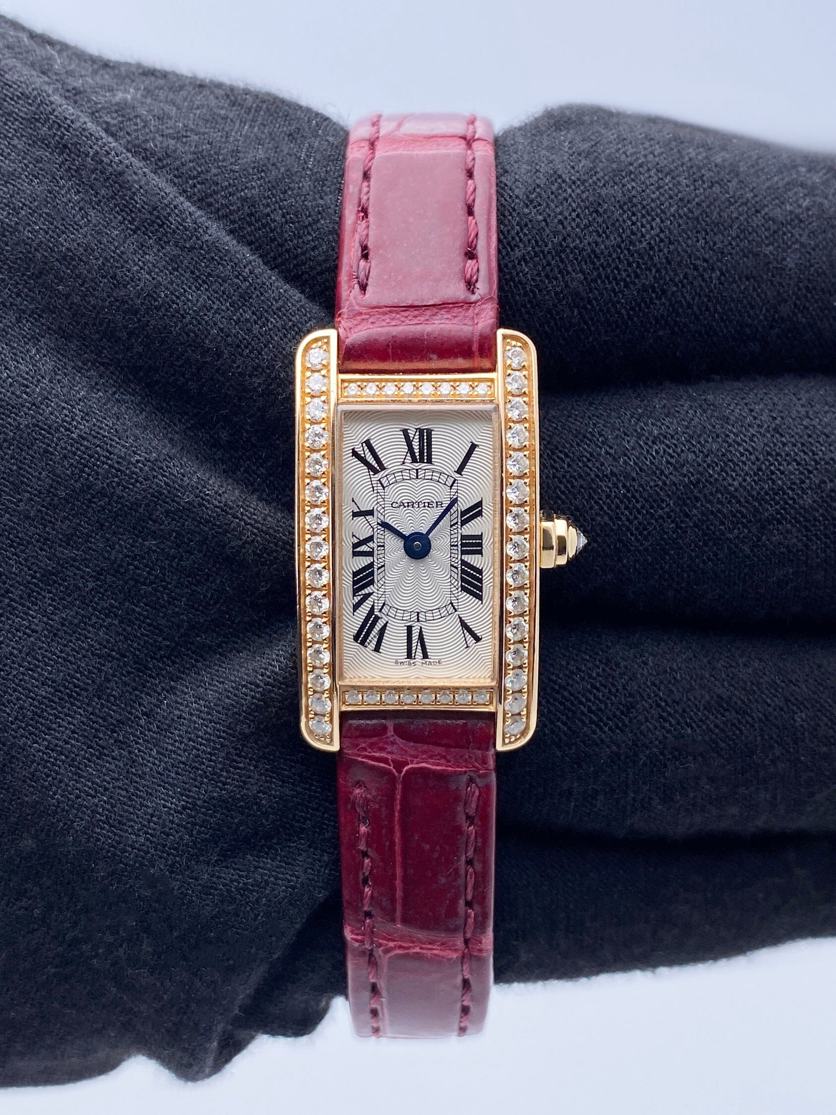 Cartier Tank Americaine Mini WB710014 18K Rose Gold Ladies Watch - Watches