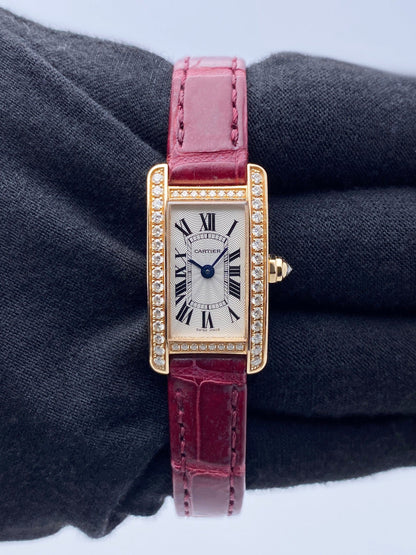 Cartier Tank Americaine Mini WB710014 18K Rose Gold Ladies Watch - Watches