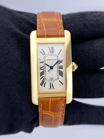 Cartier Tank Americaine W2603556 18K Yellow Gold Ladies Watch - Watches