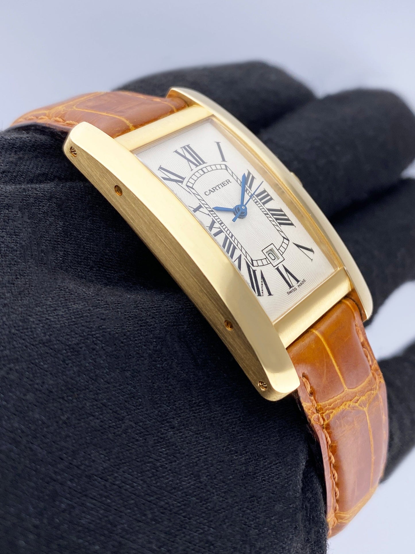 Cartier Tank Americaine W2603556 18K Yellow Gold Ladies Watch - Watches