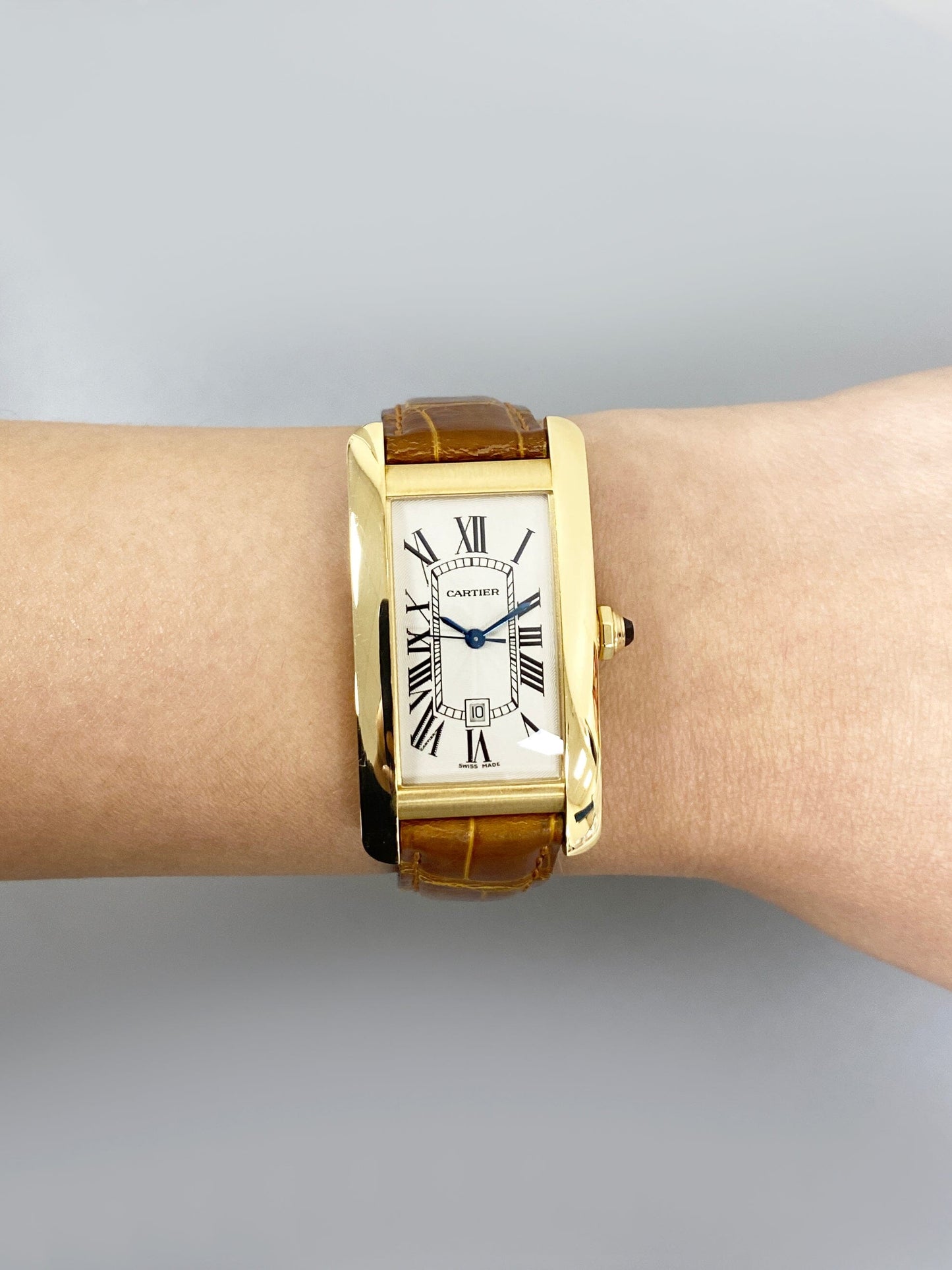 Cartier Tank Americaine W2603556 18K Yellow Gold Ladies Watch - Watches