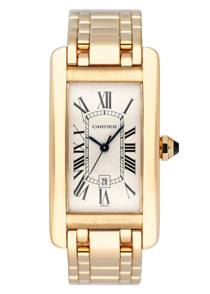 Cartier Tank Americaine W26035K2 18K Yellow Gold Watch - Wristwatch
