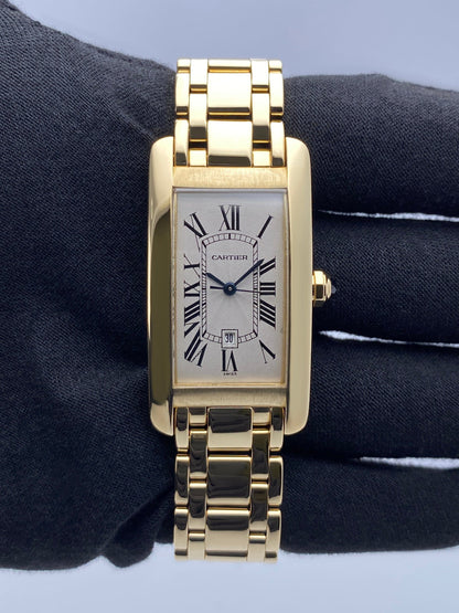 Cartier Tank Americaine W26035K2 18K Yellow Gold Ladies Watch Box Papers - Watches