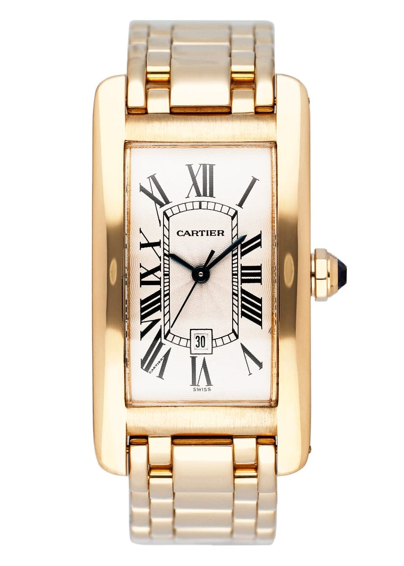Cartier Tank Americaine W26035K2 18K Yellow Gold Ladies Watch Box Papers - Watches