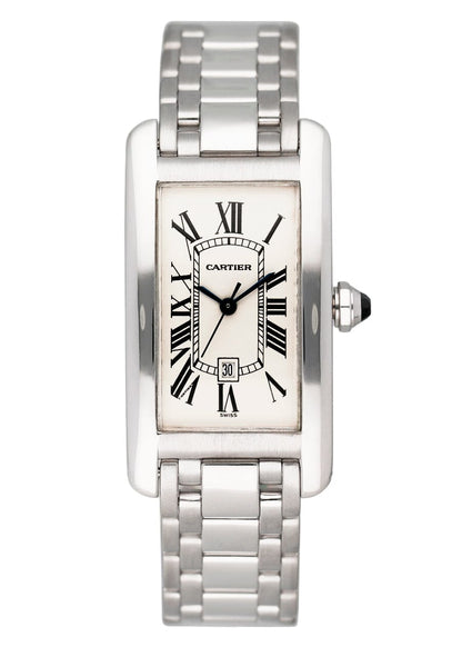 Cartier Tank Americaine W2603656 18K White Gold Automatic Watch - Wristwatch