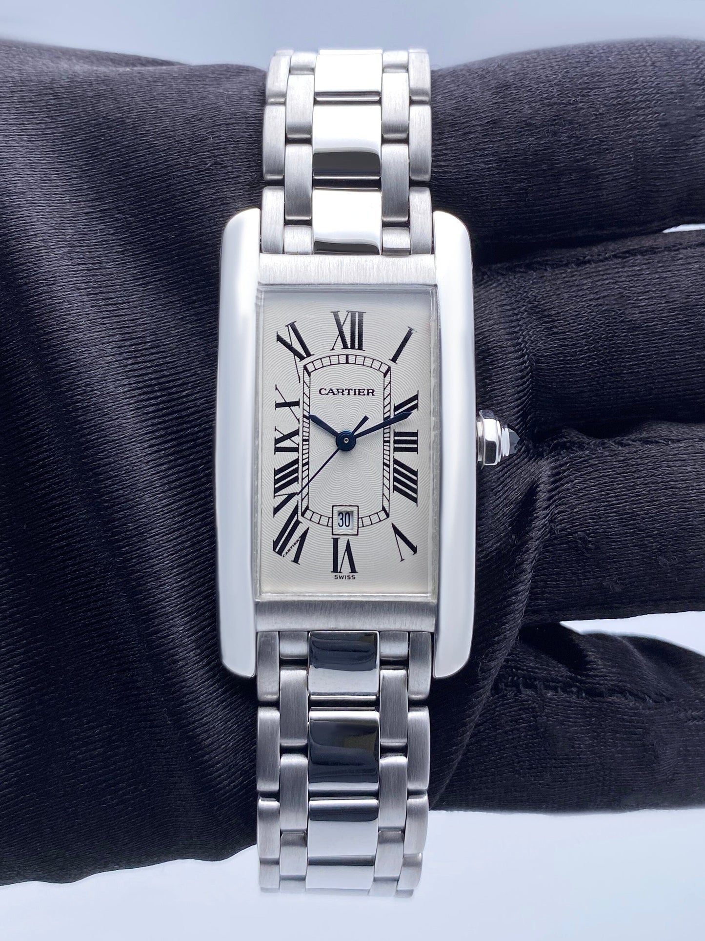 Cartier Tank Americaine W2603656 18K White Gold Automatic Watch - Wristwatch