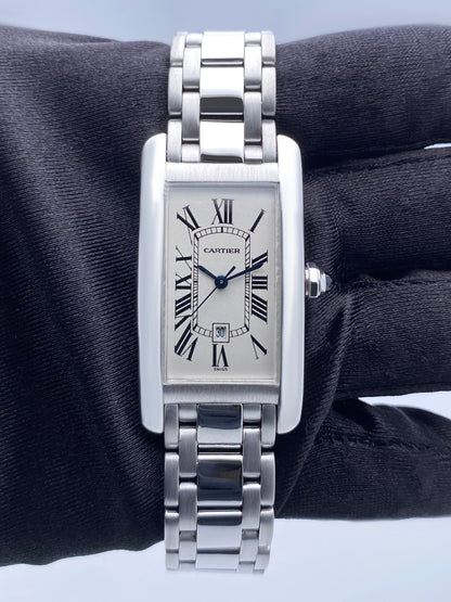 Cartier Tank Americaine W2603656 18K White Gold Automatic Watch - Wristwatch