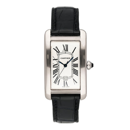 Cartier Tank Americaine W2605556 18K White Gold Mens Watch