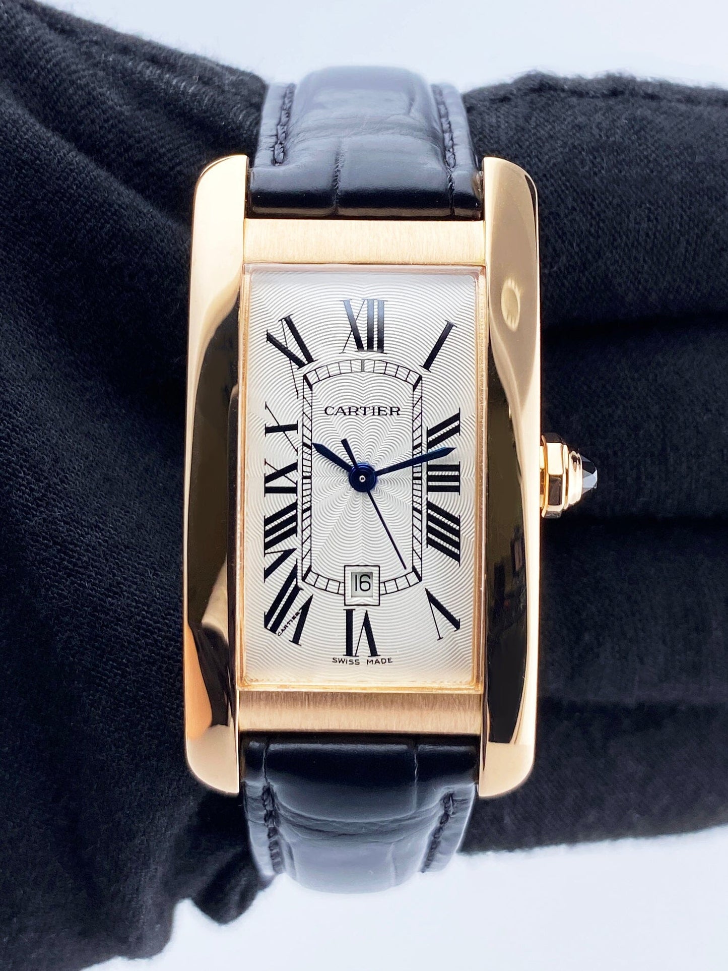 Cartier Tank Americaine W2620030 18K Rose Gold Ladies Watch Box Papers - Watches