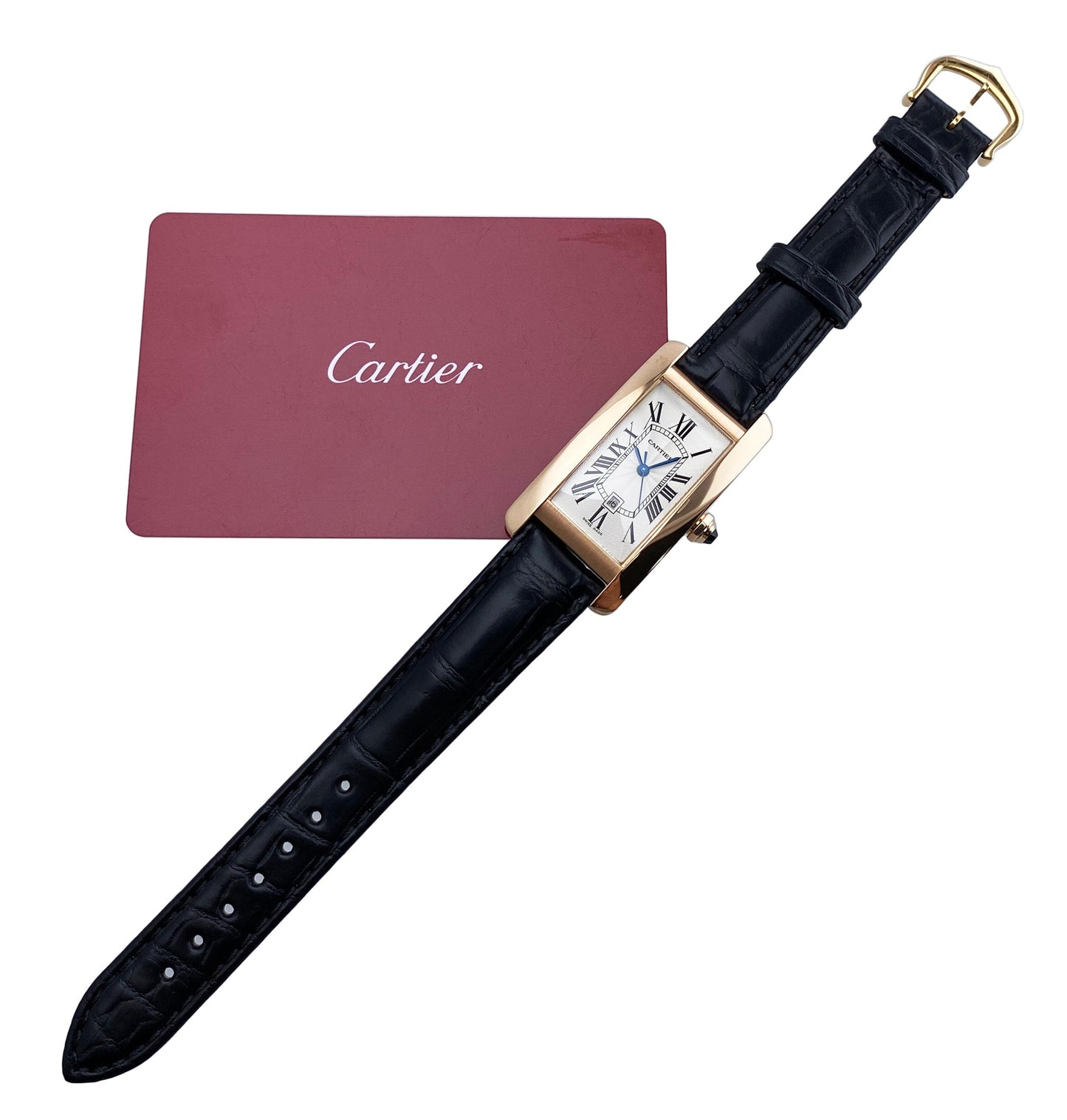 Cartier Tank Americaine W2620030 18K Rose Gold Ladies Watch Box Papers - Watches