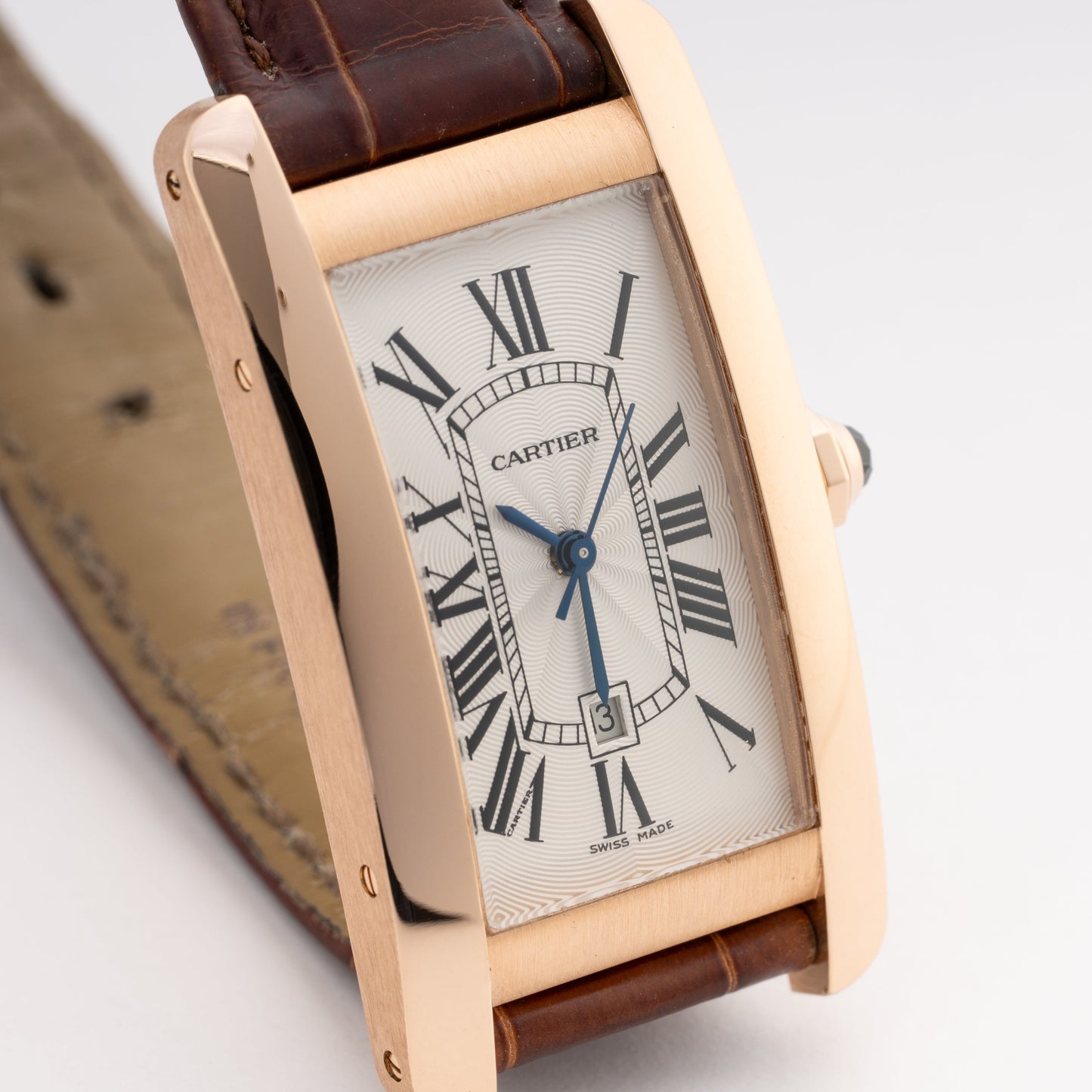 Cartier Tank Americaine W2620030 18K Rose Gold Watch Box Papers - Wristwatch