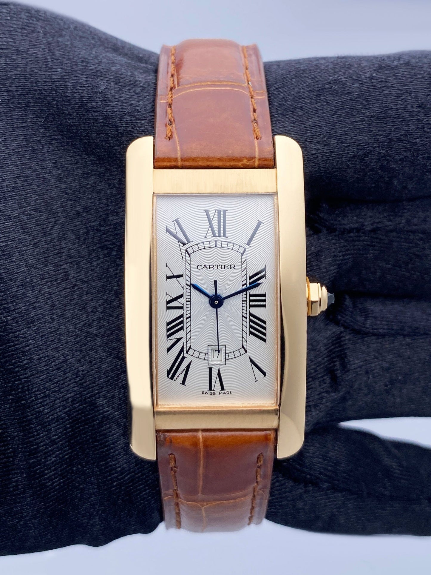 Cartier Tank Americaine W2620030 18K Rose Gold Watch Box Papers - Wristwatch