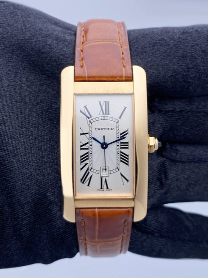 Cartier Tank Americaine W2620030 18K Rose Gold Watch Box Papers - Wristwatch