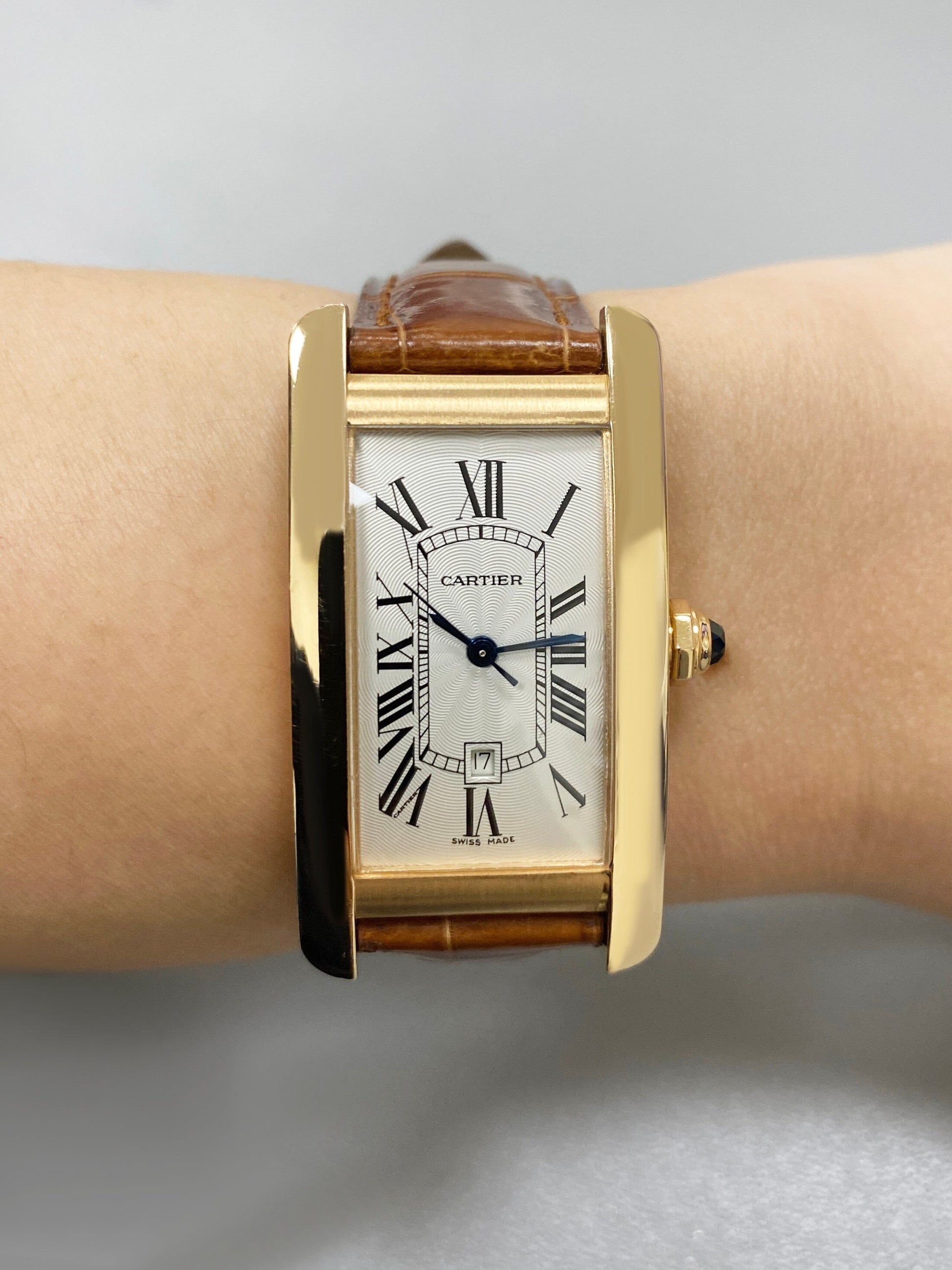 Cartier Tank Americaine W2620030 18K Rose Gold Watch Box Papers - Wristwatch
