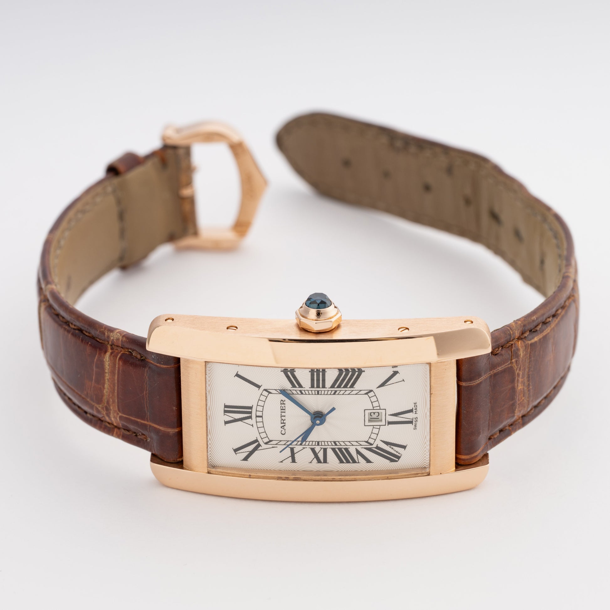 Cartier Tank Americaine W2620030 18K Rose Gold Watch Box Papers - Wristwatch