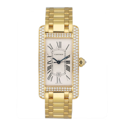 Cartier Tank Americaine WB7057K2 Diamond 18K Yellow Gold Ladies Watch