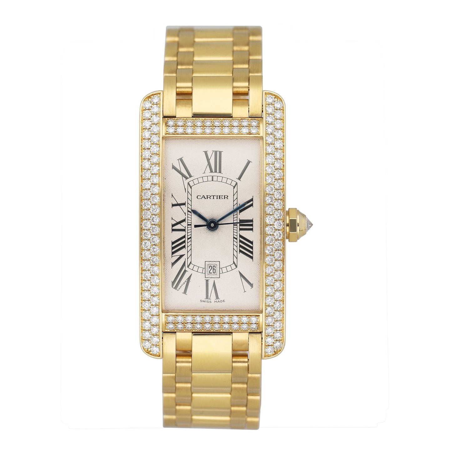 Cartier Tank Americaine WB7057K2 Diamond 18K Yellow Gold Ladies Watch - Watches