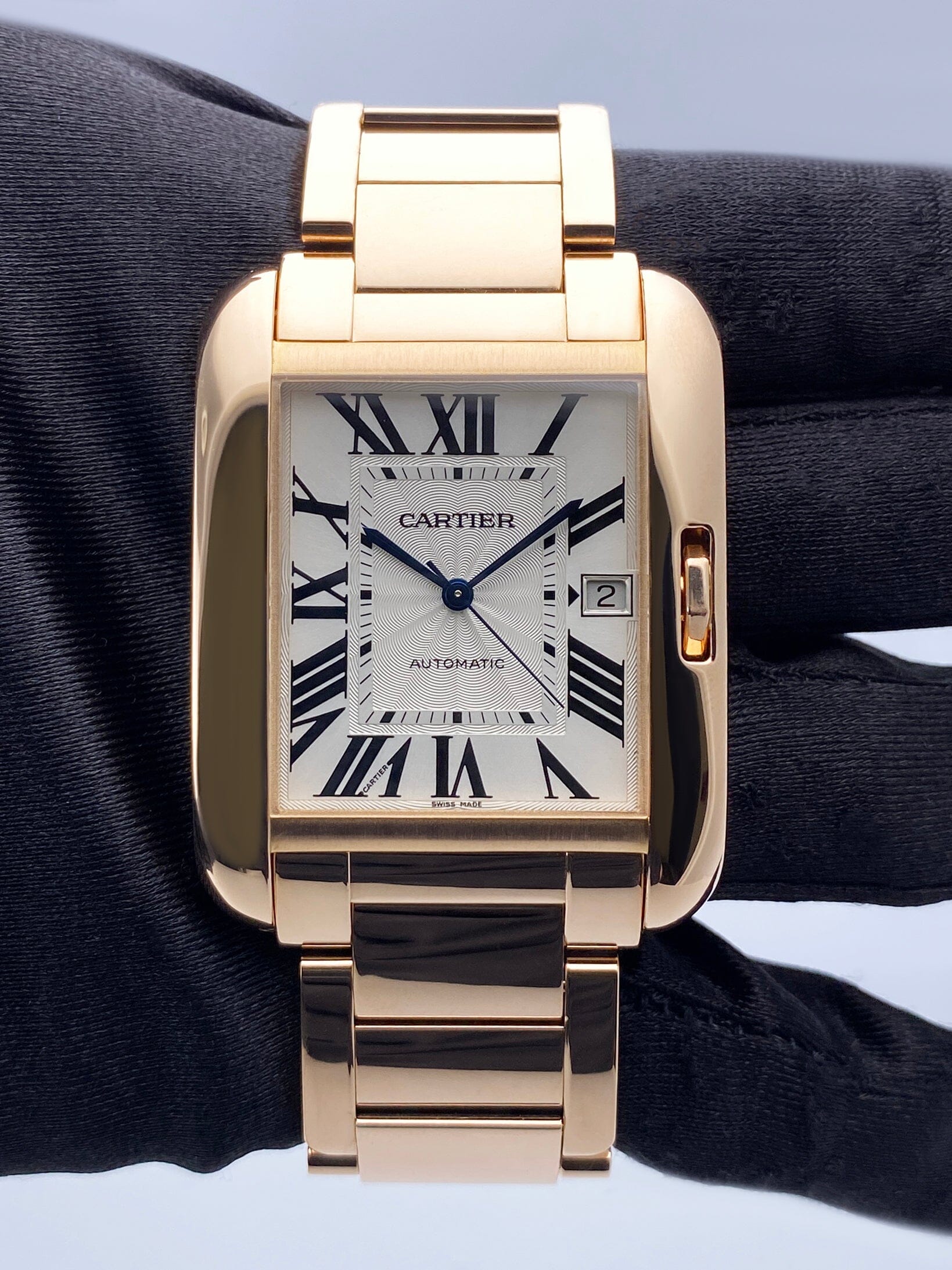 Cartier Tank Anglaise XL W5310002 18K Rose Gold Mens Watch Box Papers - Watches