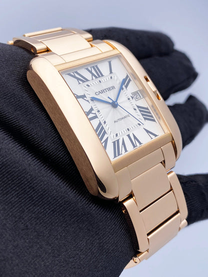 Cartier Tank Anglaise XL W5310002 18K Rose Gold Mens Watch Box Papers - Watches