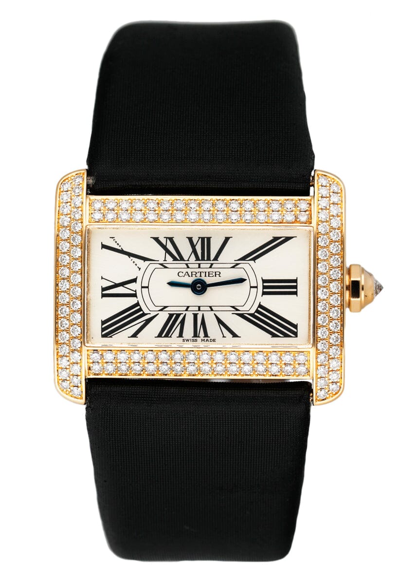 Cartier Tank Divan WA301036 Diamond Yellow Gold Ladies Watch Box Papers - Watches