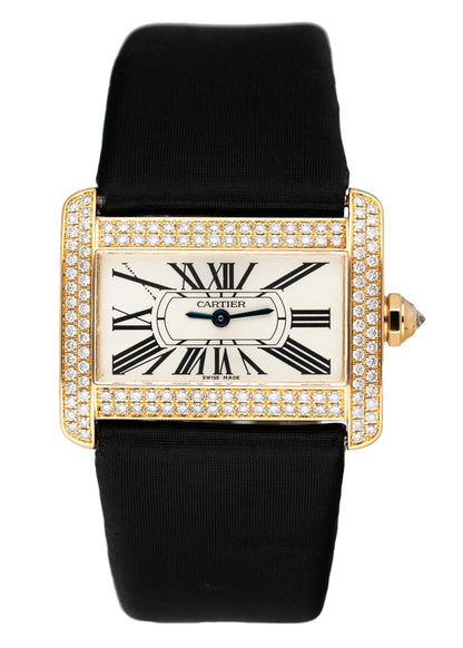 Cartier Tank Divan WA301036 Diamond Yellow Gold Ladies Watch Box Papers - Watches