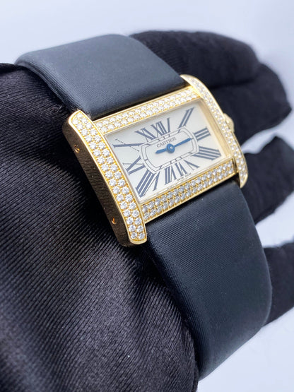Cartier Tank Divan WA301036 Diamond Yellow Gold Ladies Watch Box Papers - Watches