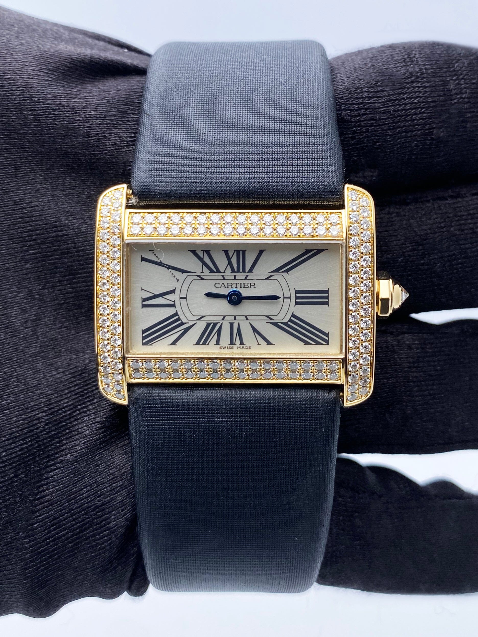Cartier Tank Divan WA301036 Diamond Yellow Gold Ladies Watch Box Papers - Watches