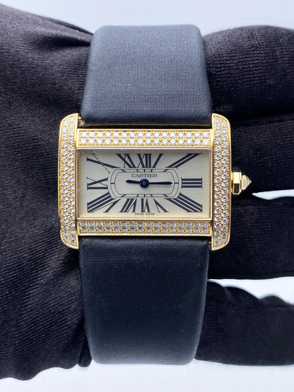 Cartier Tank Divan WA301036 Diamond Yellow Gold Ladies Watch Box Papers - Watches