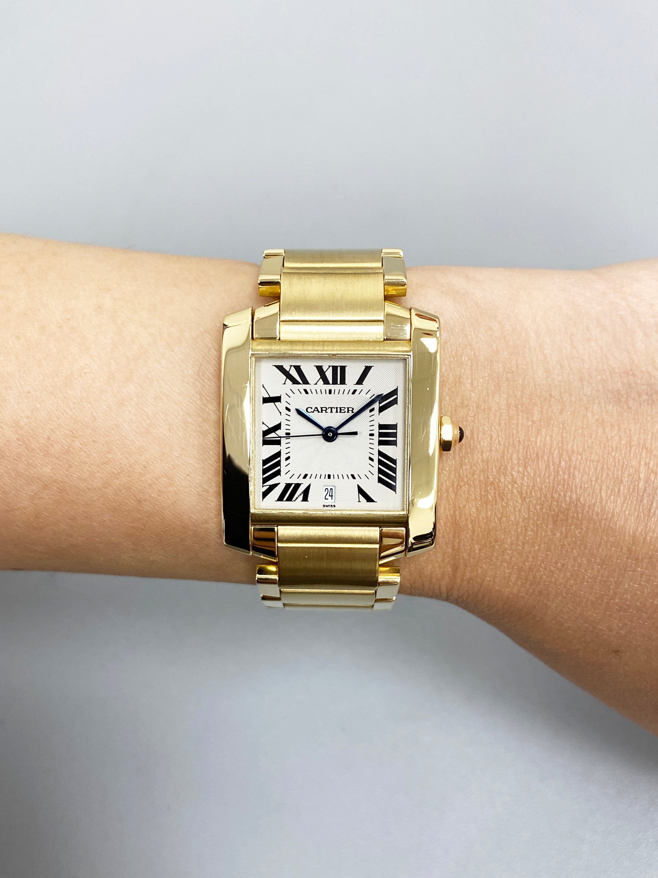 ゴールドラディッツ Cartier 66013 1990s 18KYG Tank Louis Cartier/Pave Diamond Case