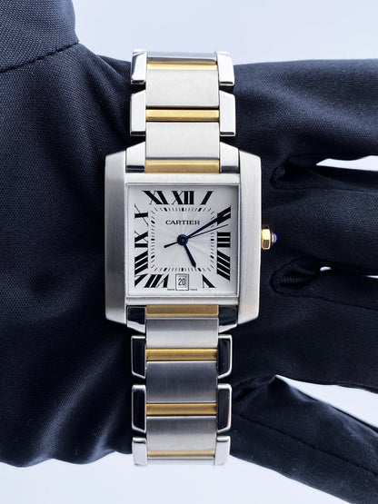 Cartier Tank Francaise 2302 / W51005Q4 Two Tone Automatic Box & Papers - Wristwatch