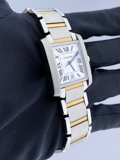 Cartier Tank Francaise 2302 / W51005Q4 Two Tone Automatic Box & Papers - Wristwatch