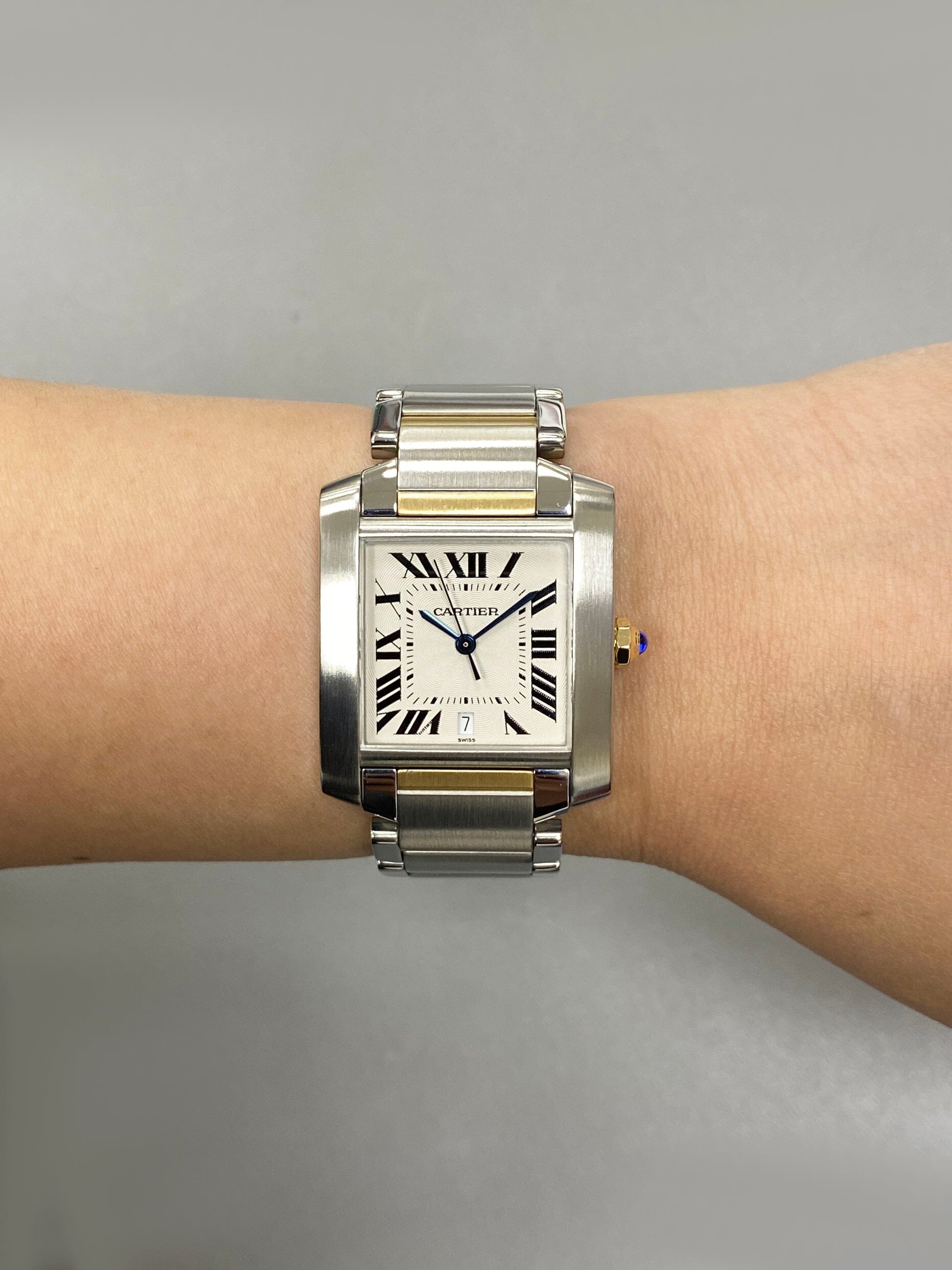 Cartier Tank Francaise Large W51005Q4 Two Tone Mens Watch Box Papers - Watches