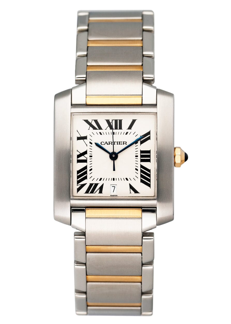 Cartier Tank Francaise Large W51005Q4 Two Tone Mens Watch Box Papers - Watches